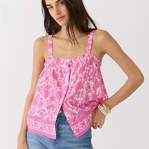 J.Crew Button-front tank in tiny rosebud floral NWOT